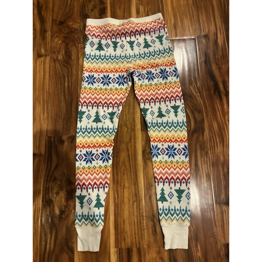 Old Navy Match The Fam Pajama Set Small S Colorful Fair Isle Christmas Tree PJs